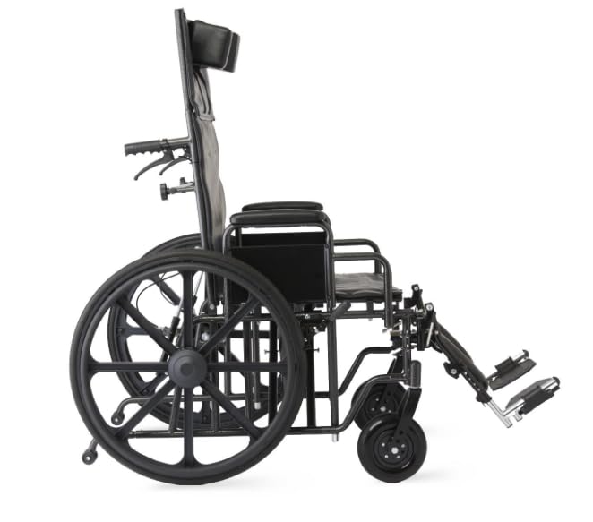 24 Inch Reclining Wheelchair with Elevating Leg Rests Q5606