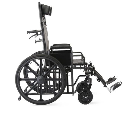 24 Inch Reclining Wheelchair with Elevating Leg Rests Q5606