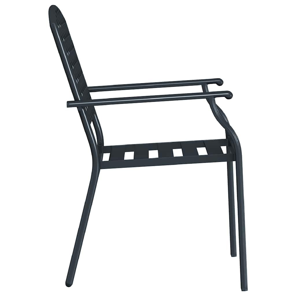 Anthracite Metal Stacking Outdoor Chairs Set of 2 C18729