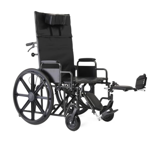 24 Inch Reclining Wheelchair with Elevating Leg Rests Q5606