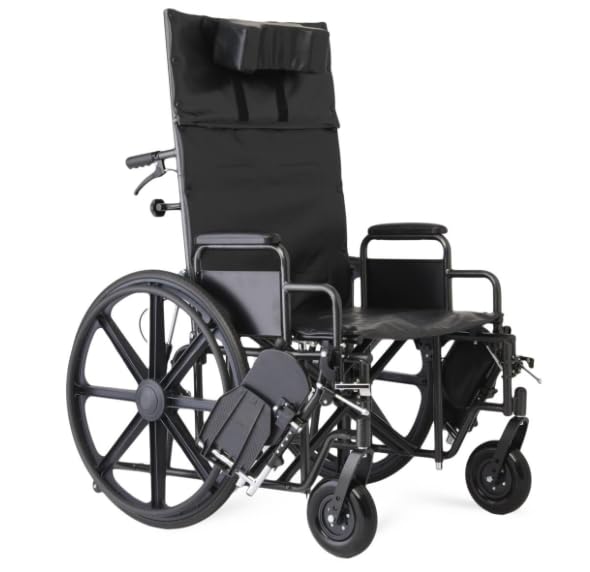 24 Inch Reclining Wheelchair with Elevating Leg Rests Q5606