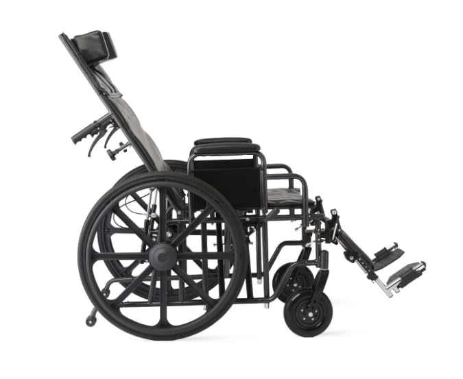 24 Inch Reclining Wheelchair with Elevating Leg Rests Q5606