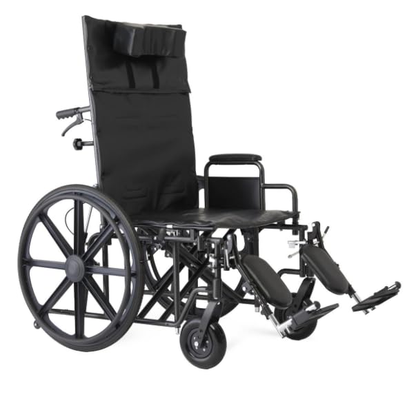 24 Inch Reclining Wheelchair with Elevating Leg Rests Q5606