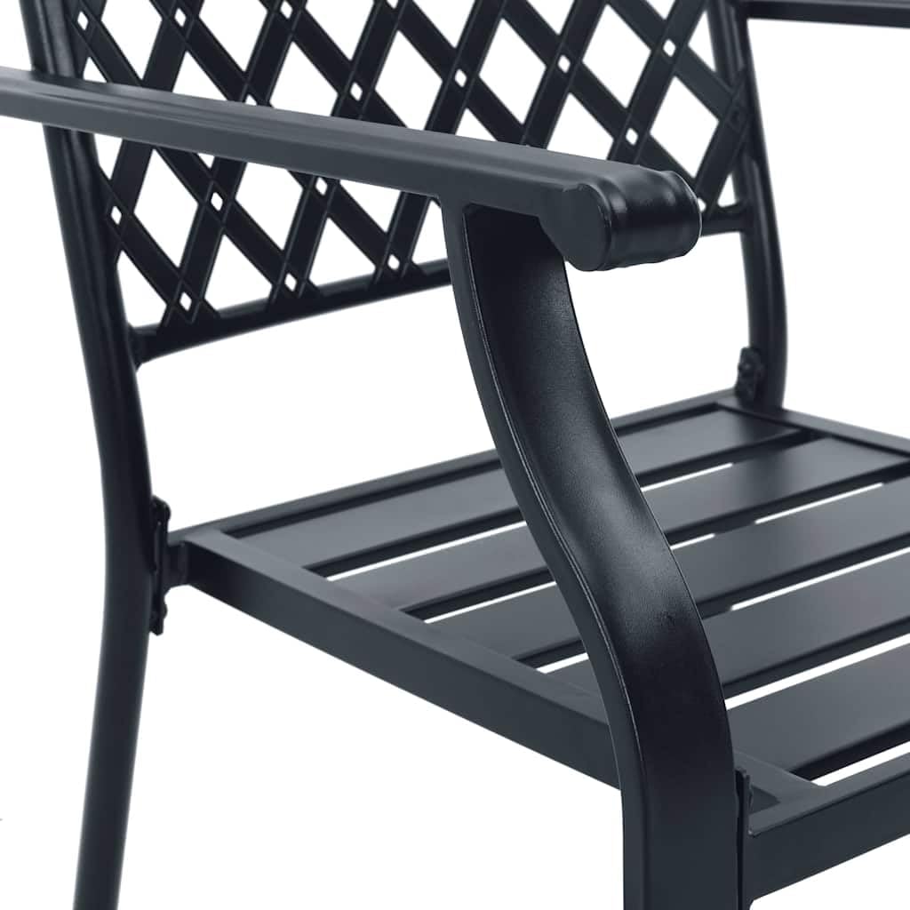 Anthracite Metal Stacking Outdoor Chairs Set of 2 C18729