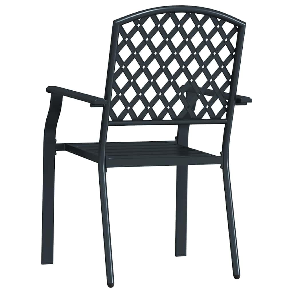 Anthracite Metal Stacking Outdoor Chairs Set of 2 C18729