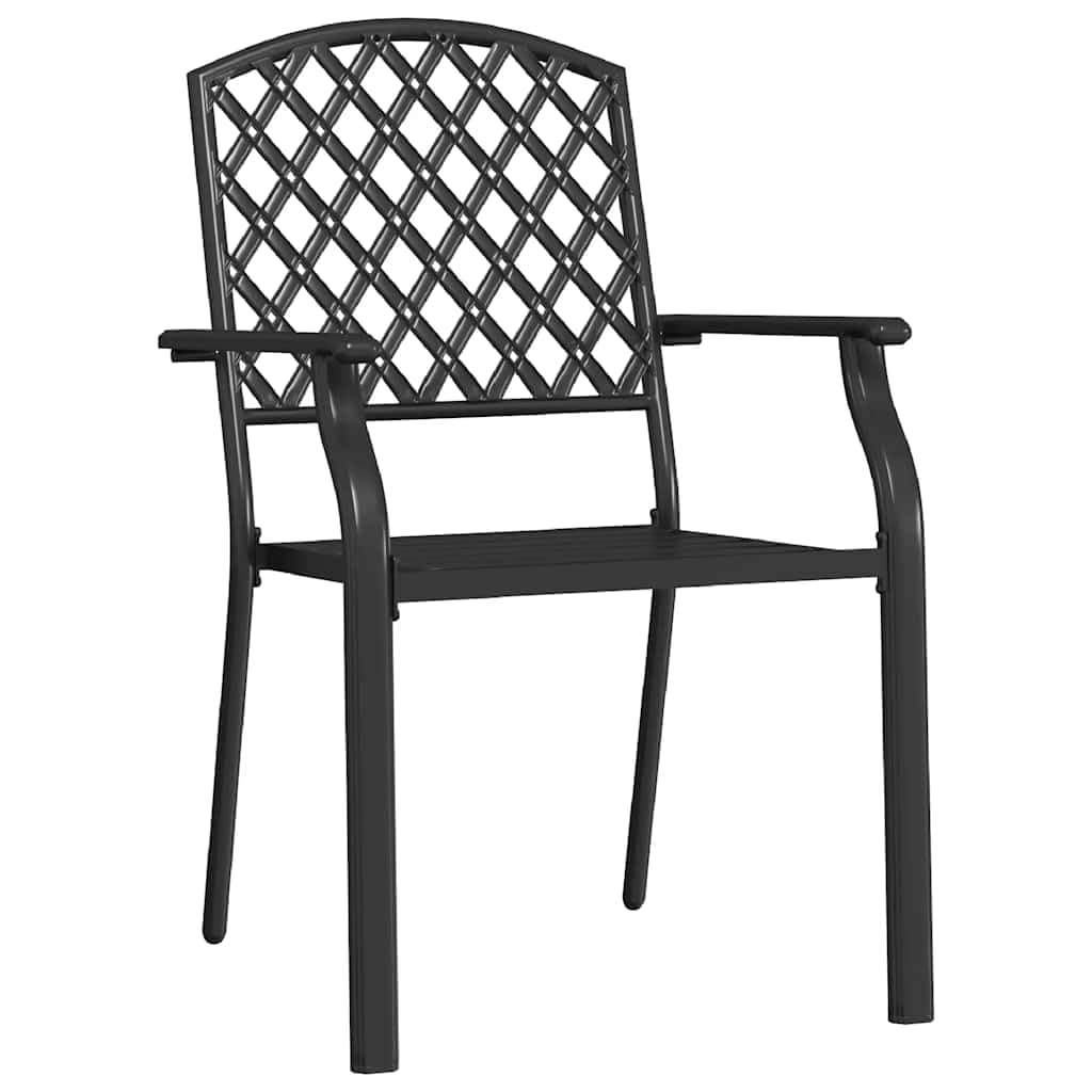 Anthracite Metal Stacking Outdoor Chairs Set of 2 C18729