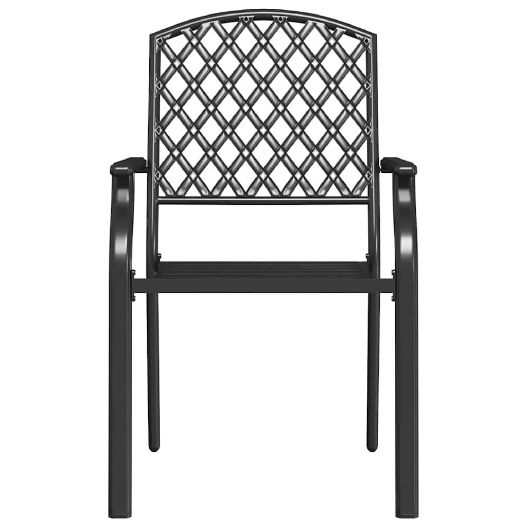 Anthracite Metal Stacking Outdoor Chairs Set of 2 C18729