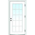 Steel Primed Left Hand Outswing Prehung Door Full Lite 36"x80" V16915