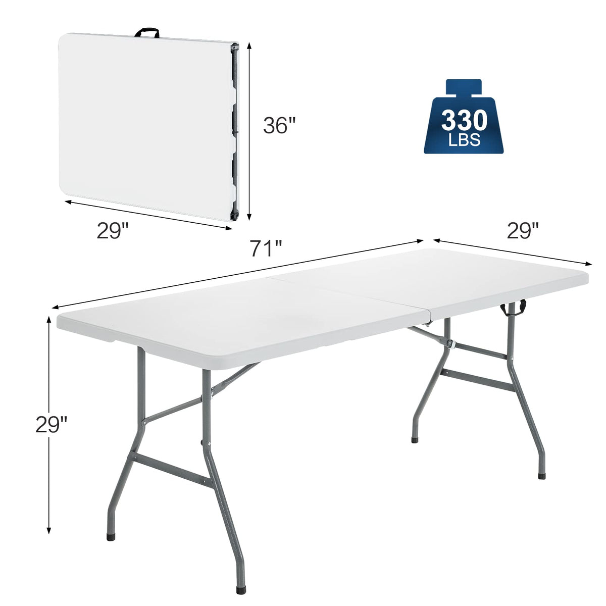 6FT Portable Folding Picnic Table with Handle I799970