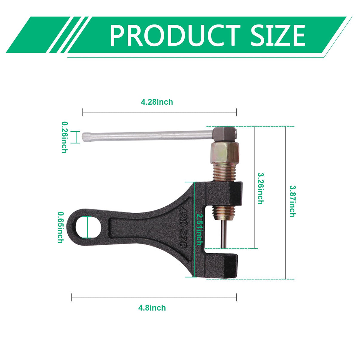 Motorcycle Chain Breaker Tool for 420-530 Roller Chains D693902