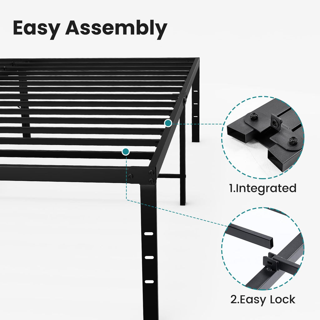 Queen Size 18 Inch Metal Platform Bed Frame Y740