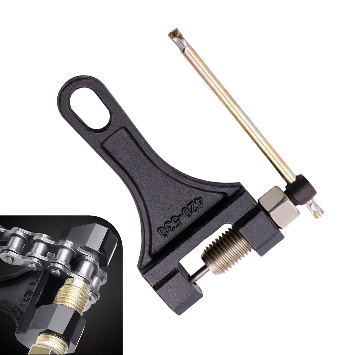 Motorcycle Chain Breaker Tool for 420-530 Roller Chains D693902