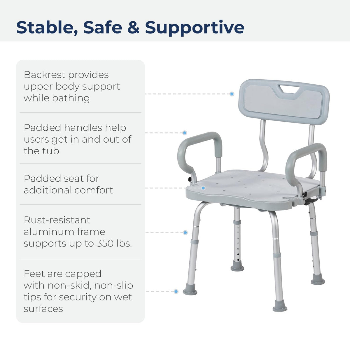 Gray Swivel Shower Chair with Arms and Back Z867467