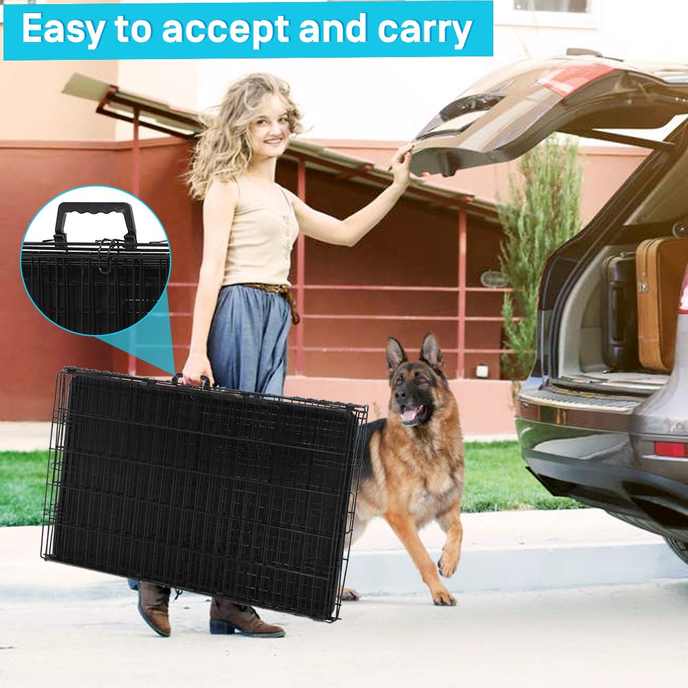 48 Inch Double-Door Dog Crate with Divider U800895