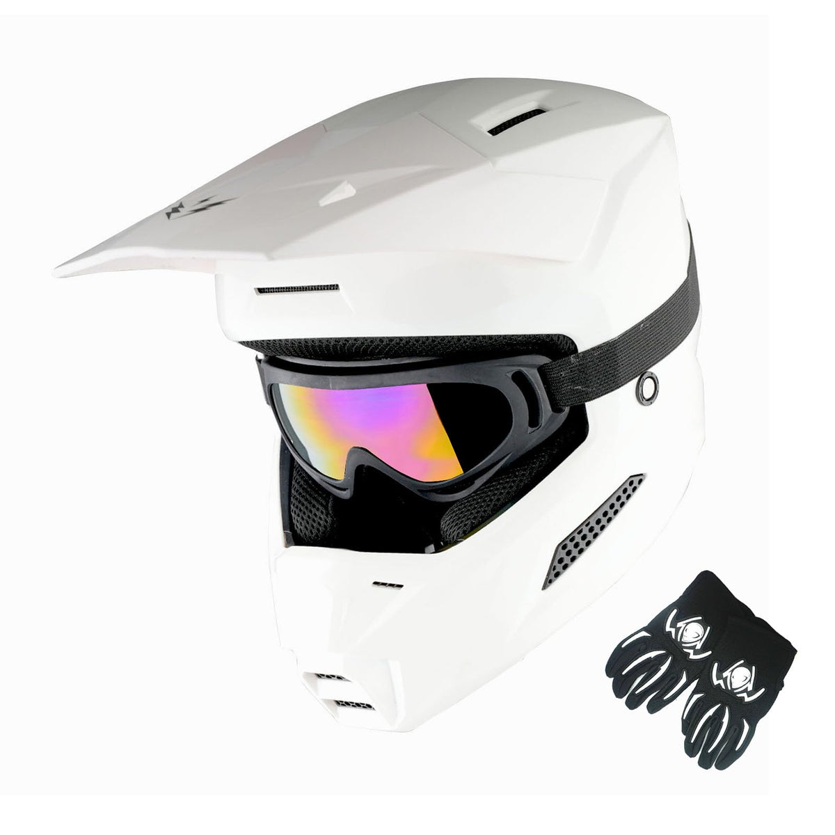Youth Motocross Helmet with Goggles and Gloves C614