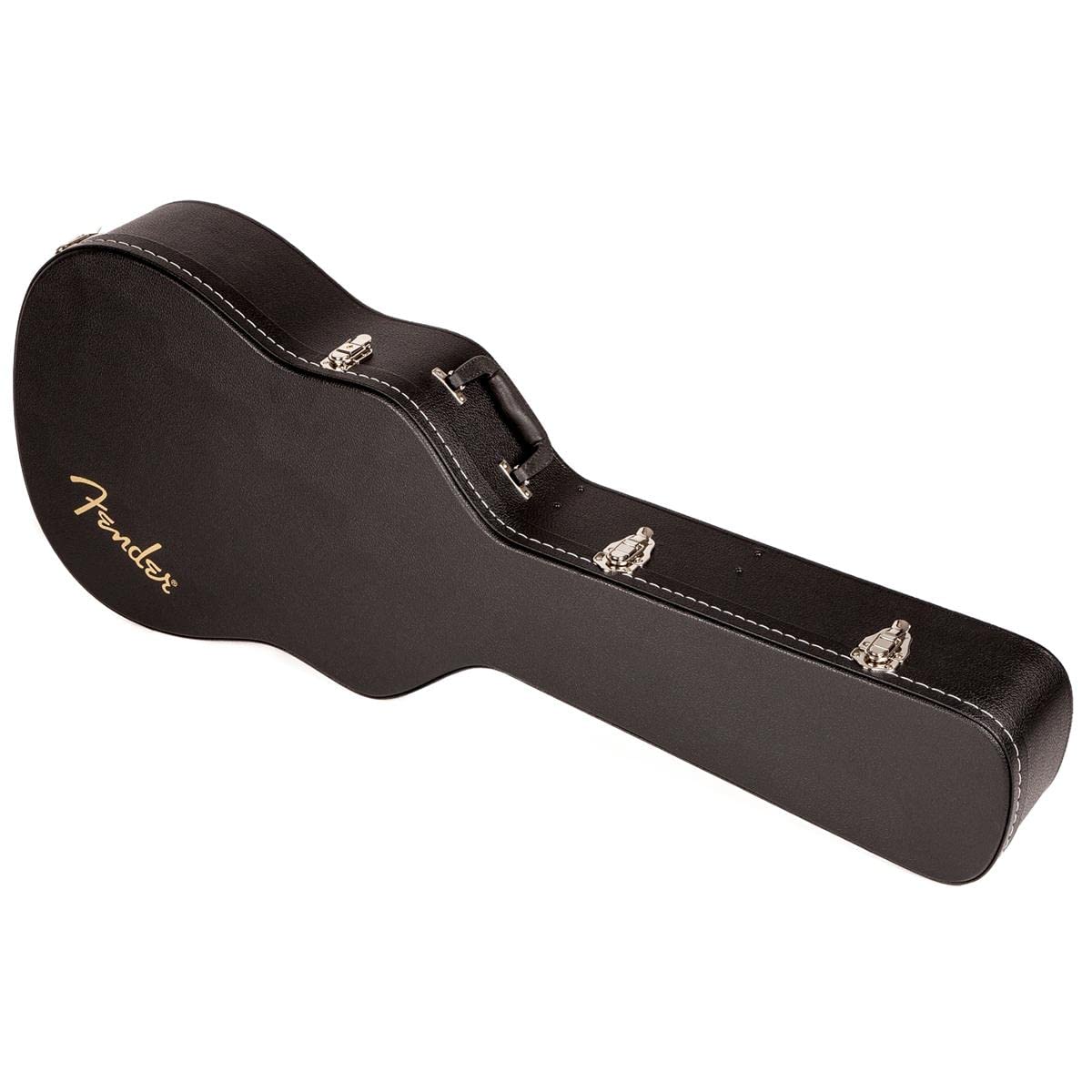 Black Flat-Top Dreadnought Acoustic Guitar Case with 1-inch Foam Padding Q209398