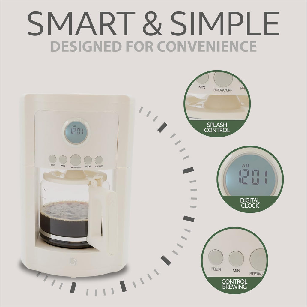 12 Cup Programmable Drip Coffee Maker with Glass Pot C758653