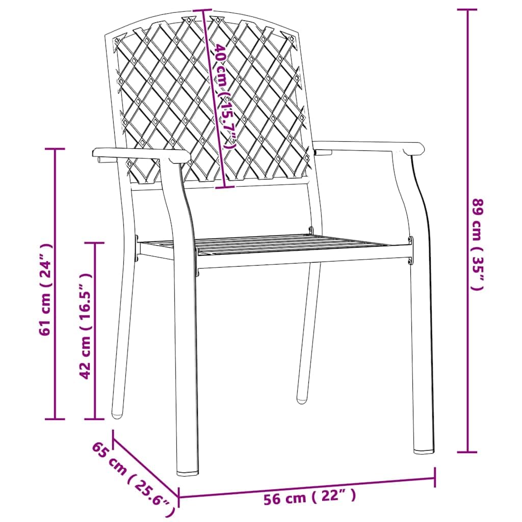 Anthracite Metal Stacking Outdoor Chairs Set of 2 C18729