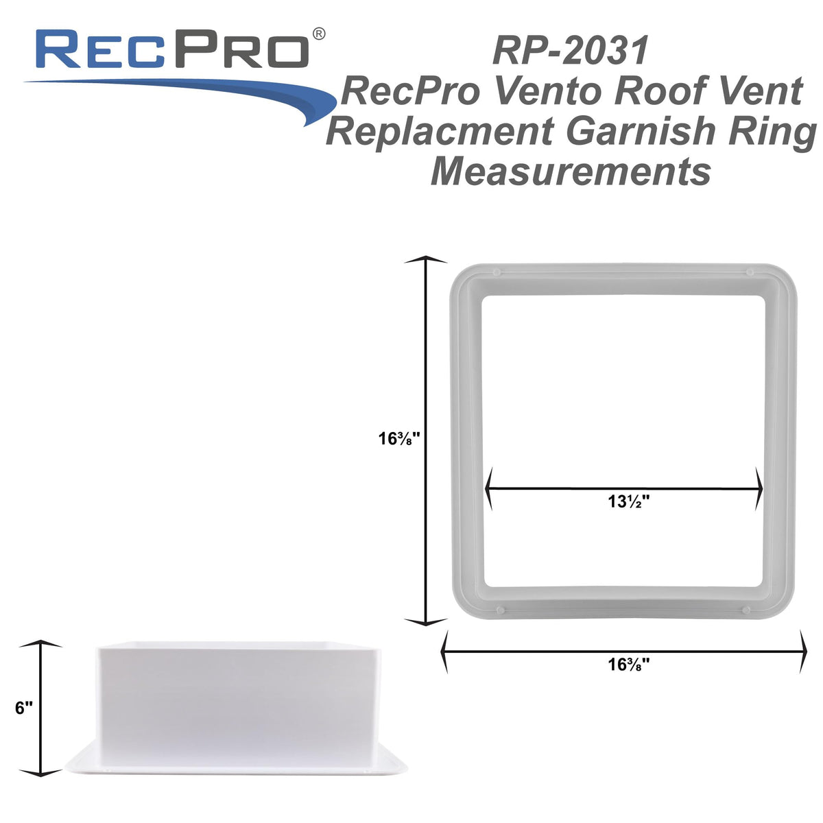 6" Garnish Ring Roof Vent Replacement K421935