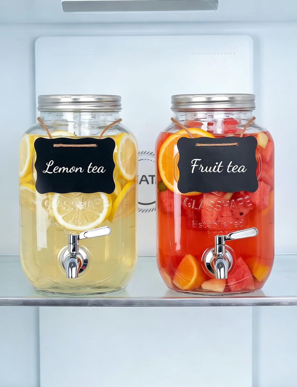 Glass Drink Dispensers 2 Pack with Stand S23450
