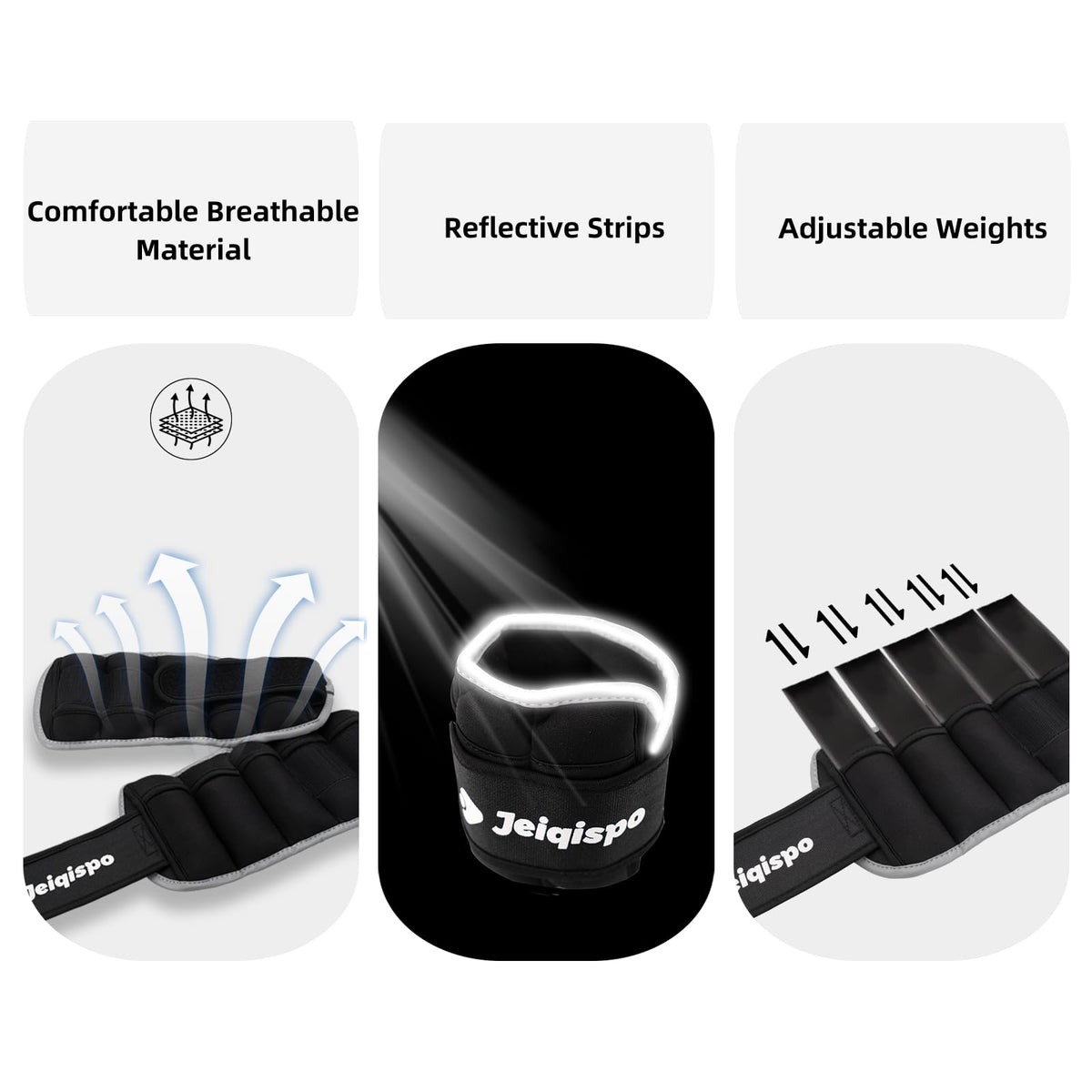 Adjustable Ankle Weights 1 Pair Removable Weight Y952