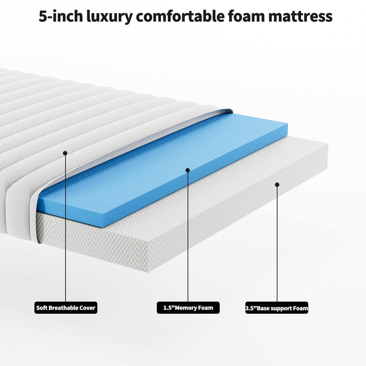 Queen Size Folding Bed with Memory Mattress V7816