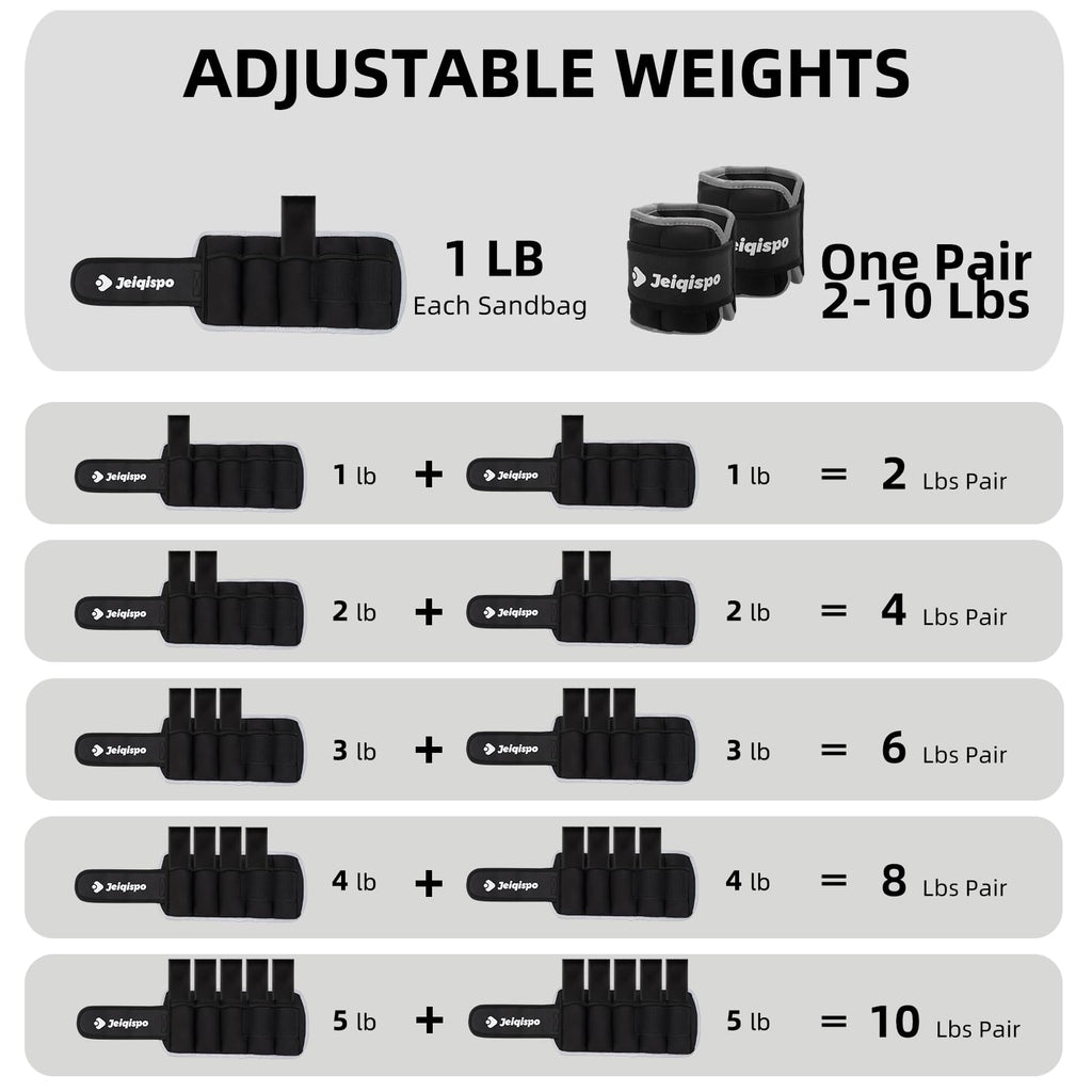 Adjustable Ankle Weights 1 Pair Removable Weight Y952