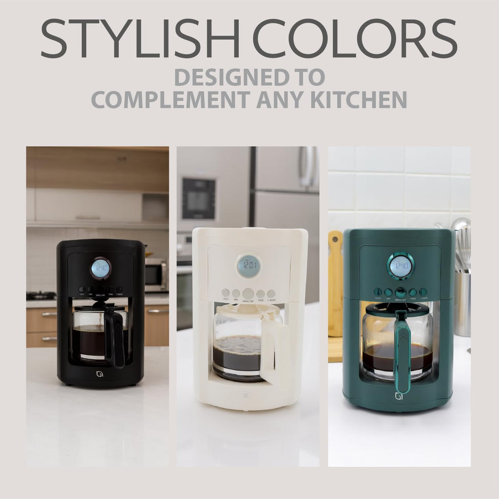 12 Cup Programmable Drip Coffee Maker with Glass Pot C758653