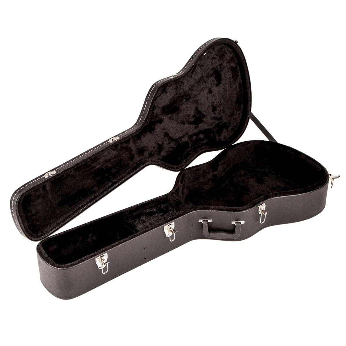 Black Flat-Top Dreadnought Acoustic Guitar Case with 1-inch Foam Padding Q209398