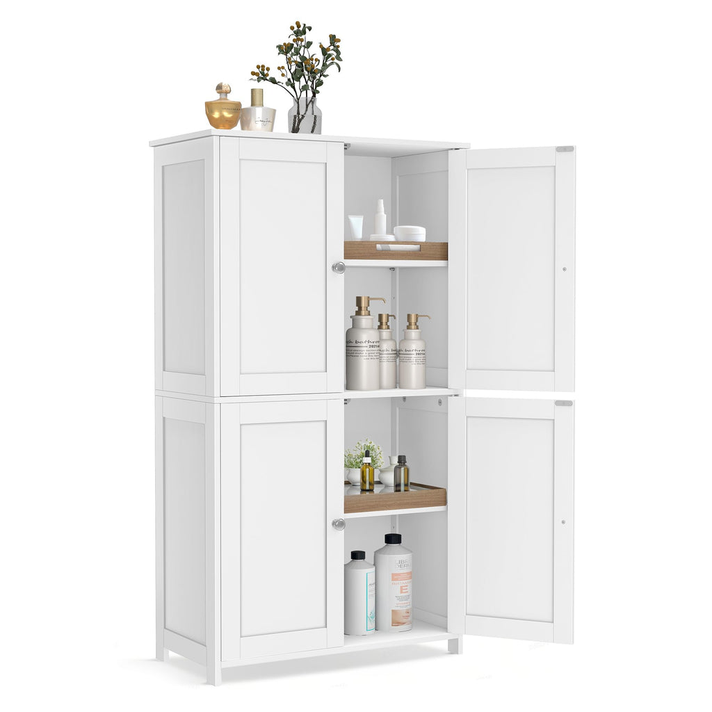 Floor Storage Cabinet with 2 Adjustable Shelves and 4 Doors G163601