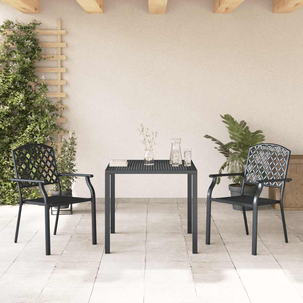 Anthracite Metal Stacking Outdoor Chairs Set of 2 C18729