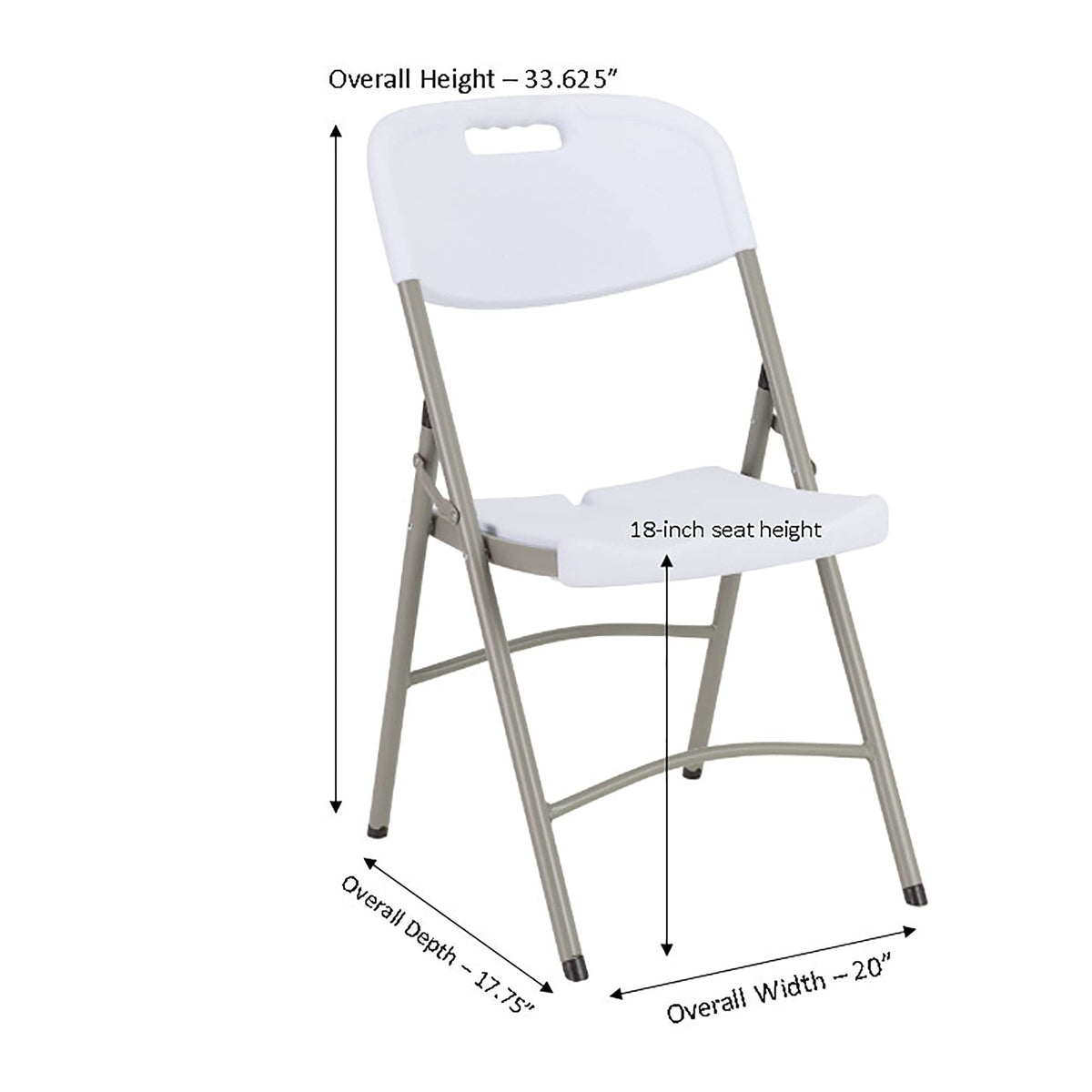 White Plastic Folding Chairs Set of 4 T995