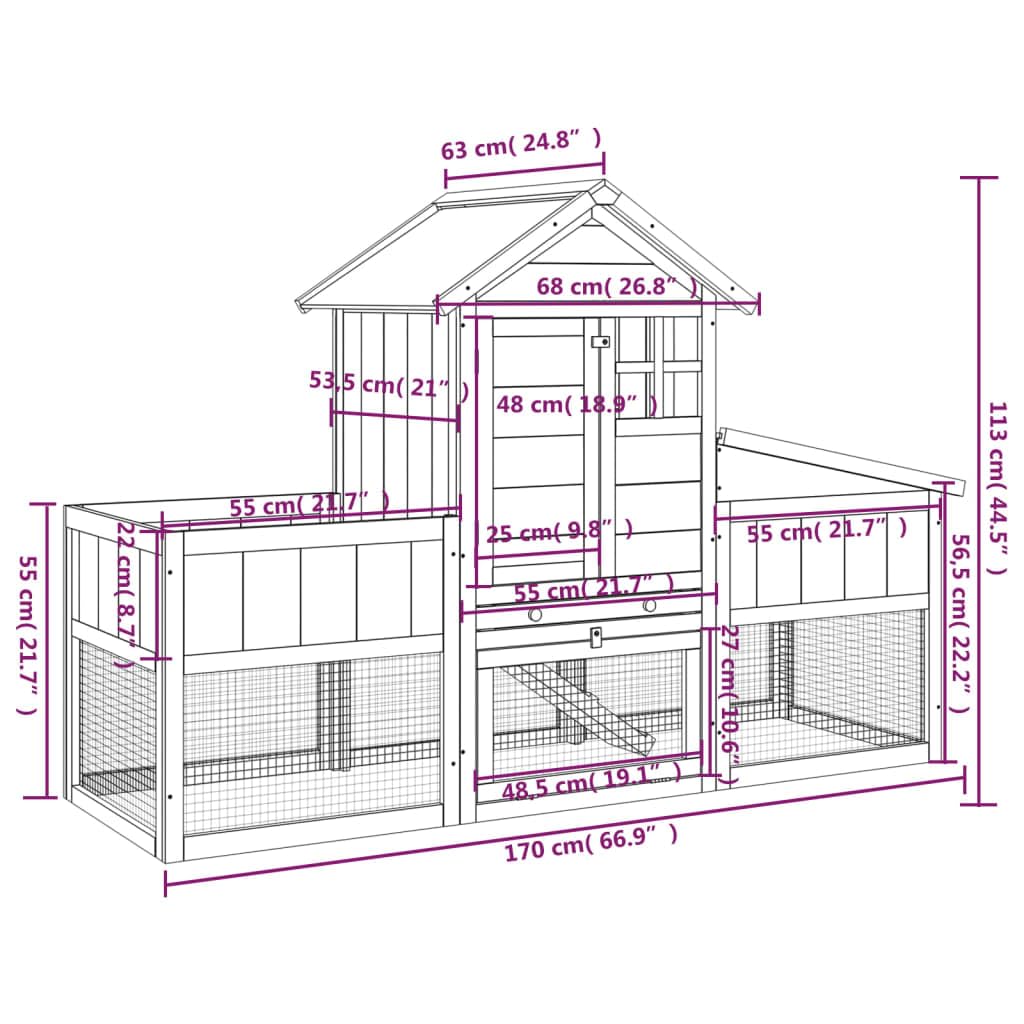 2-Tier Wooden Rabbit Hutch D1584