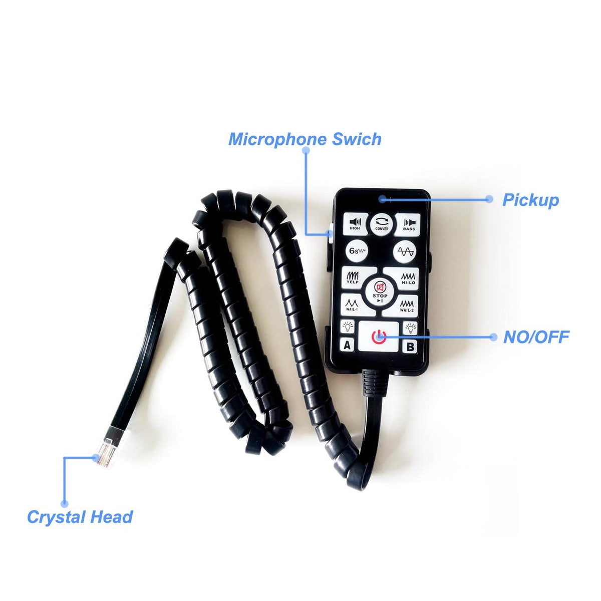 100W Police Siren PA System Kit with Slim Speaker Handheld Microphone P719