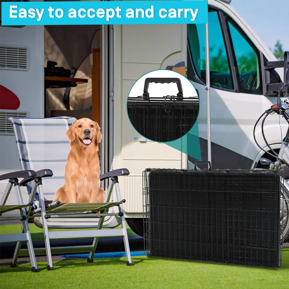 48 Inch Double-Door Dog Crate with Divider U800895