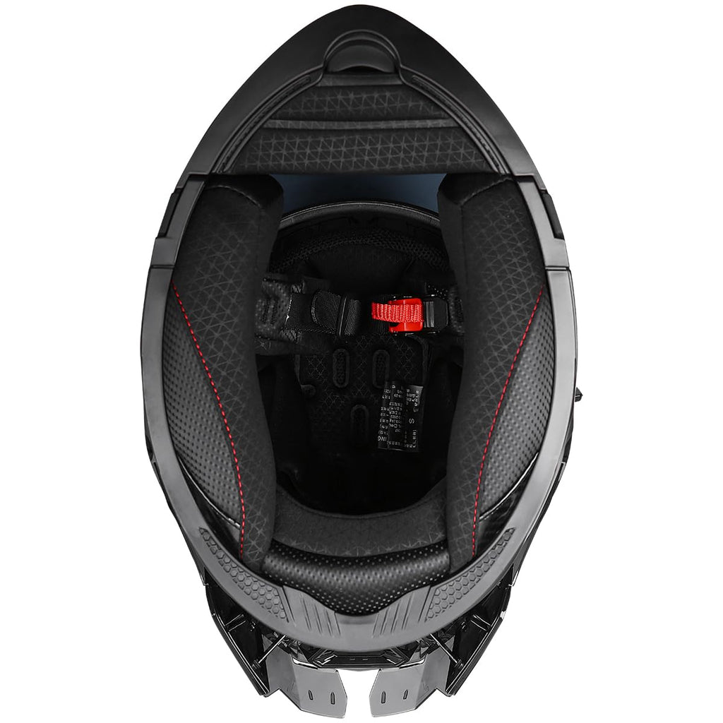 Full Face Flip Up Motorcycle Helmet Dual Visor DOT Approved A7639