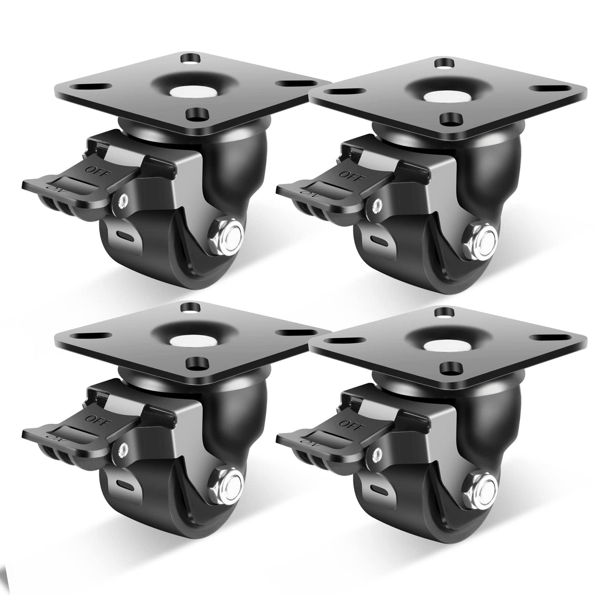 2-Inch Heavy Duty Casters Set of 4 with Brake I5420