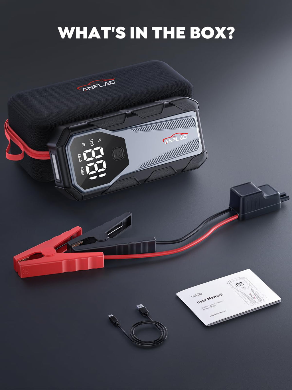 6000A 12V Portable Jump Starter with LED Display S35715