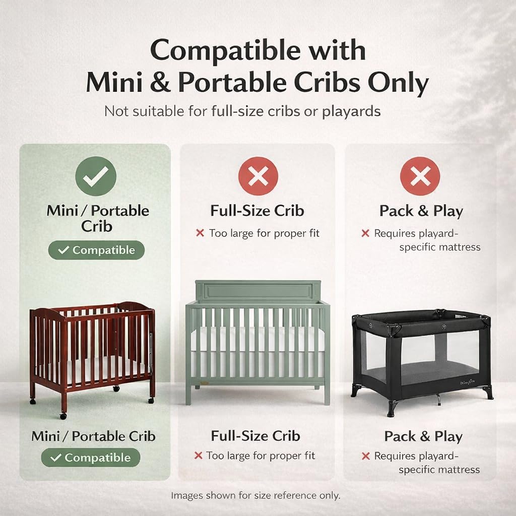 2-in-1 Mini Crib Mattress, Dual-Sided Waterproof C76736