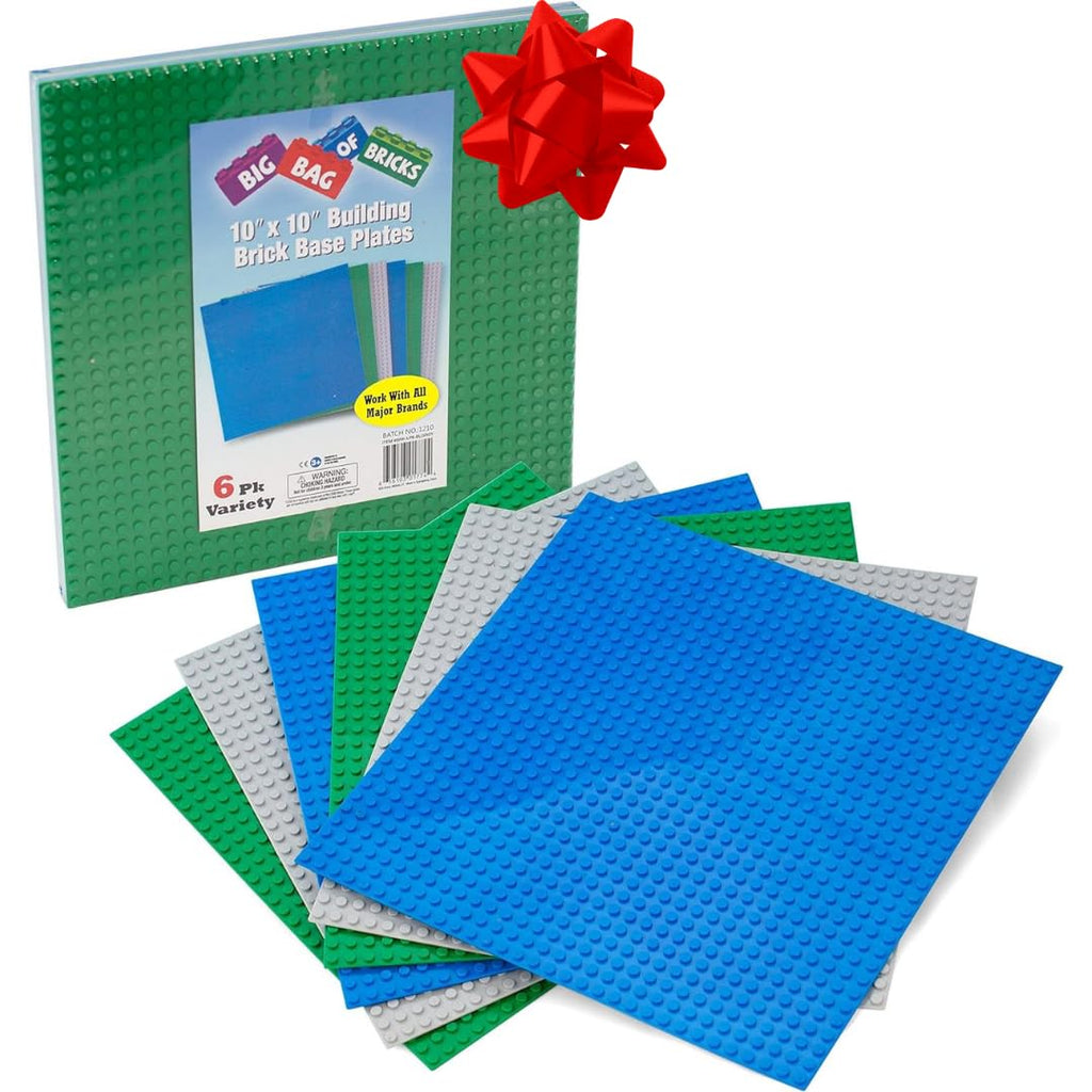 Green Blue White 10x10" Building Bricks Baseplates 4 Pack S334