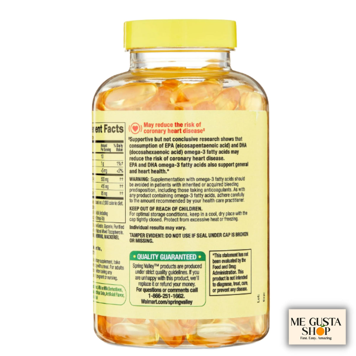 Omega 3 500mg 180 Softgels Fish Oil Dietary Supplements Y785