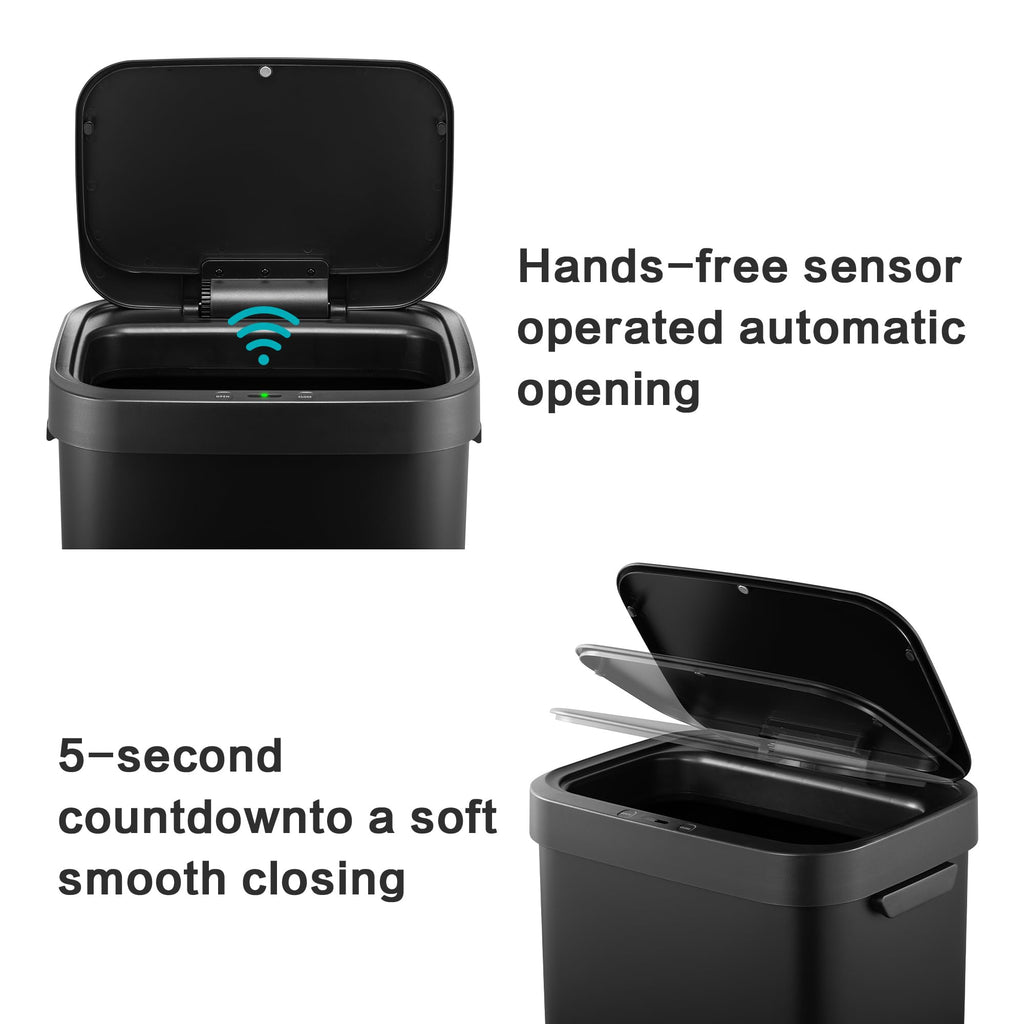 13 Gallon Touchless Stainless Steel Trash Can Q1563