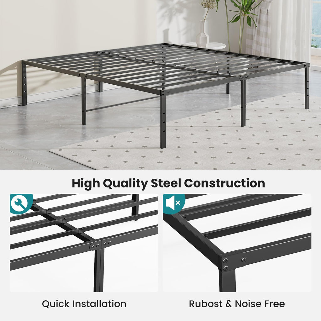 Queen Size 18 Inch Metal Platform Bed Frame Y740