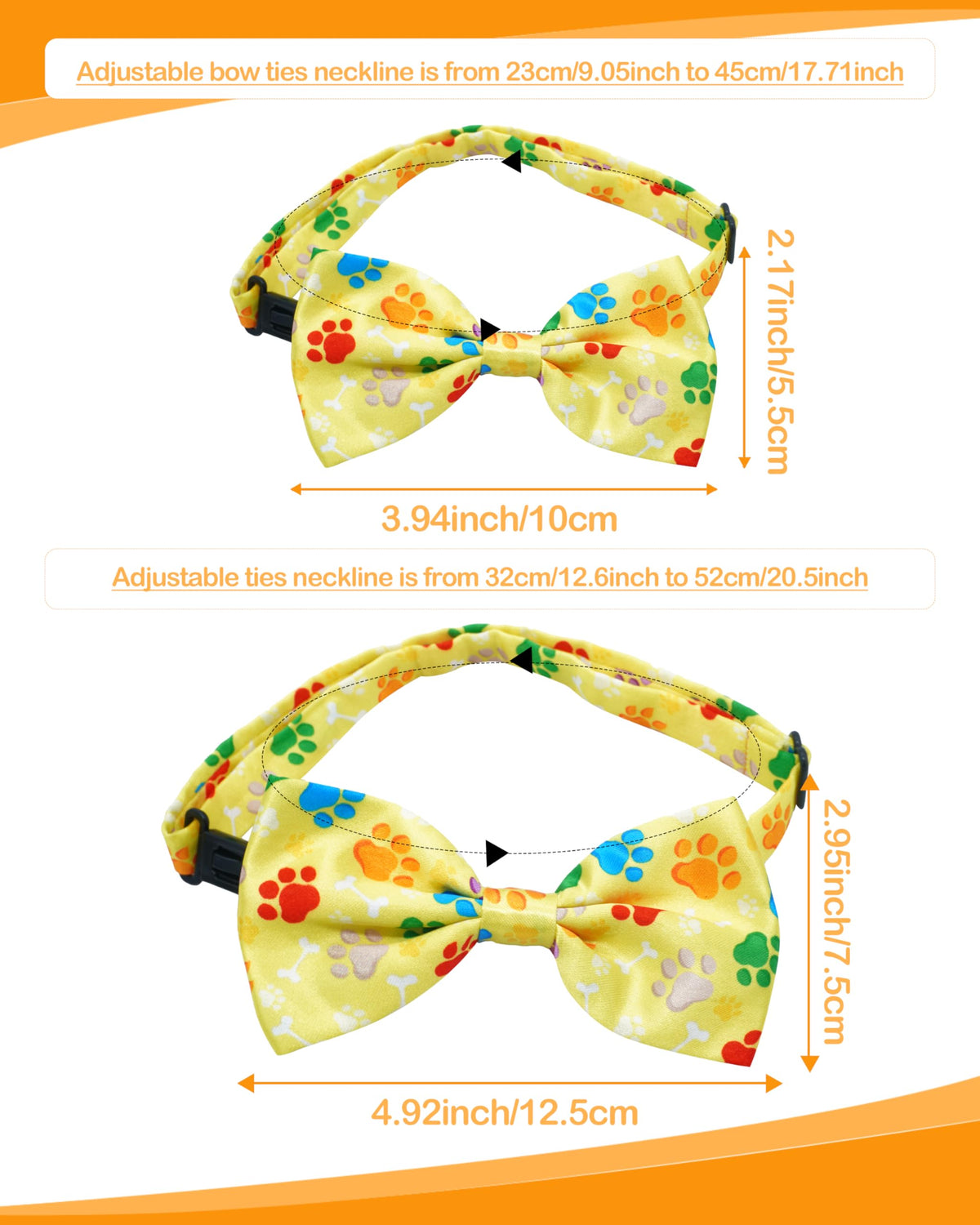 60 Pack Paw Print Dog Bowties and Ties H333