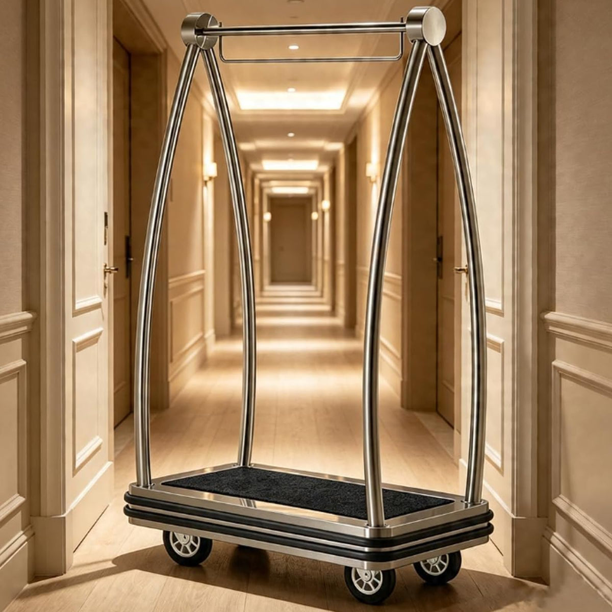 Heavy Duty Luggage Cart with Stainless Steel Frame K44372