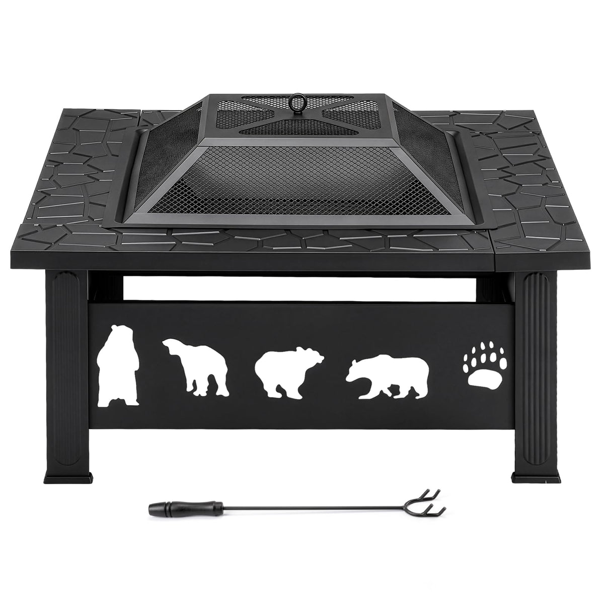 32" Outdoor Wood Burning Fire Pit Table Q423566