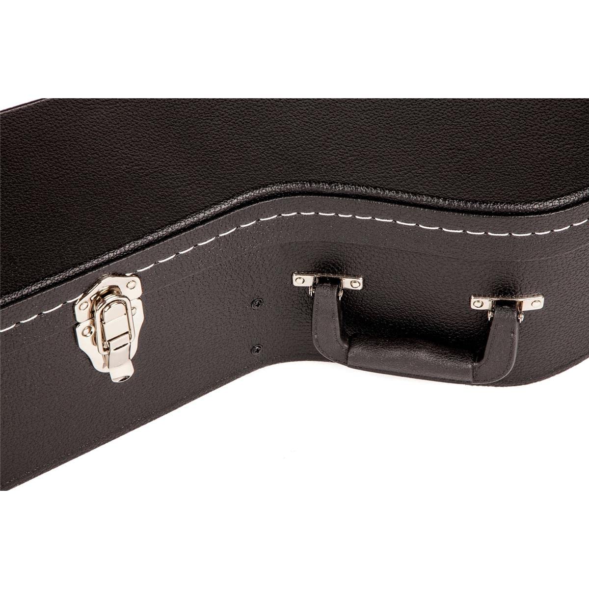 Black Flat-Top Dreadnought Acoustic Guitar Case with 1-inch Foam Padding Q209398