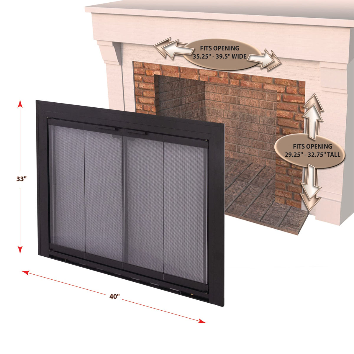 Aluminum Fireplace Glass Door X438125
