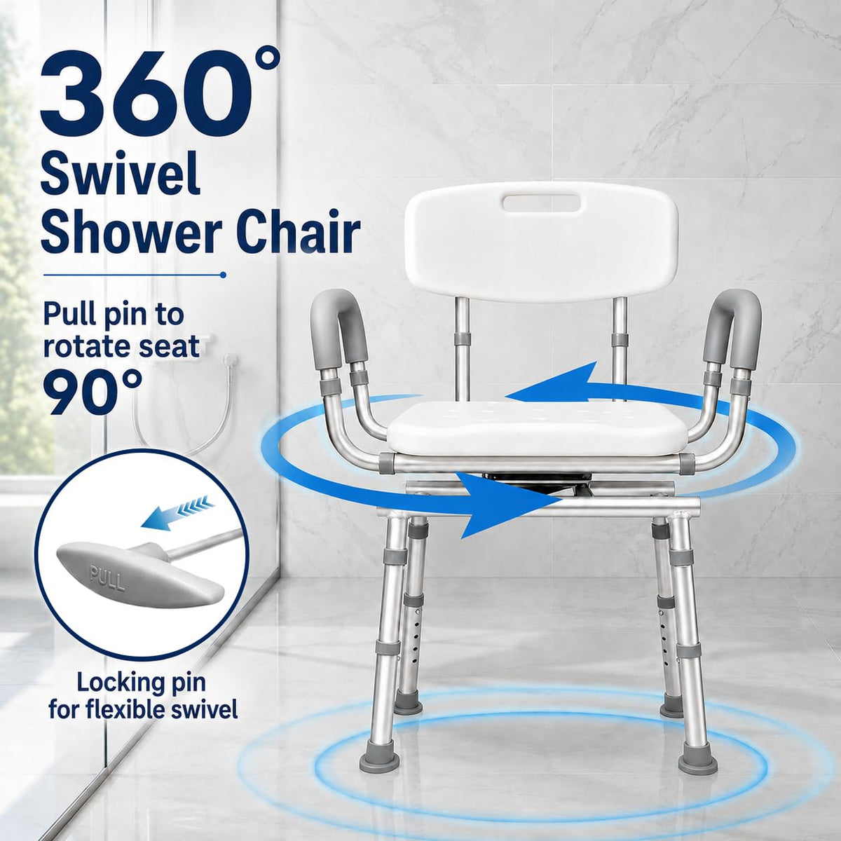Adjustable Swivel Shower Chair Q270