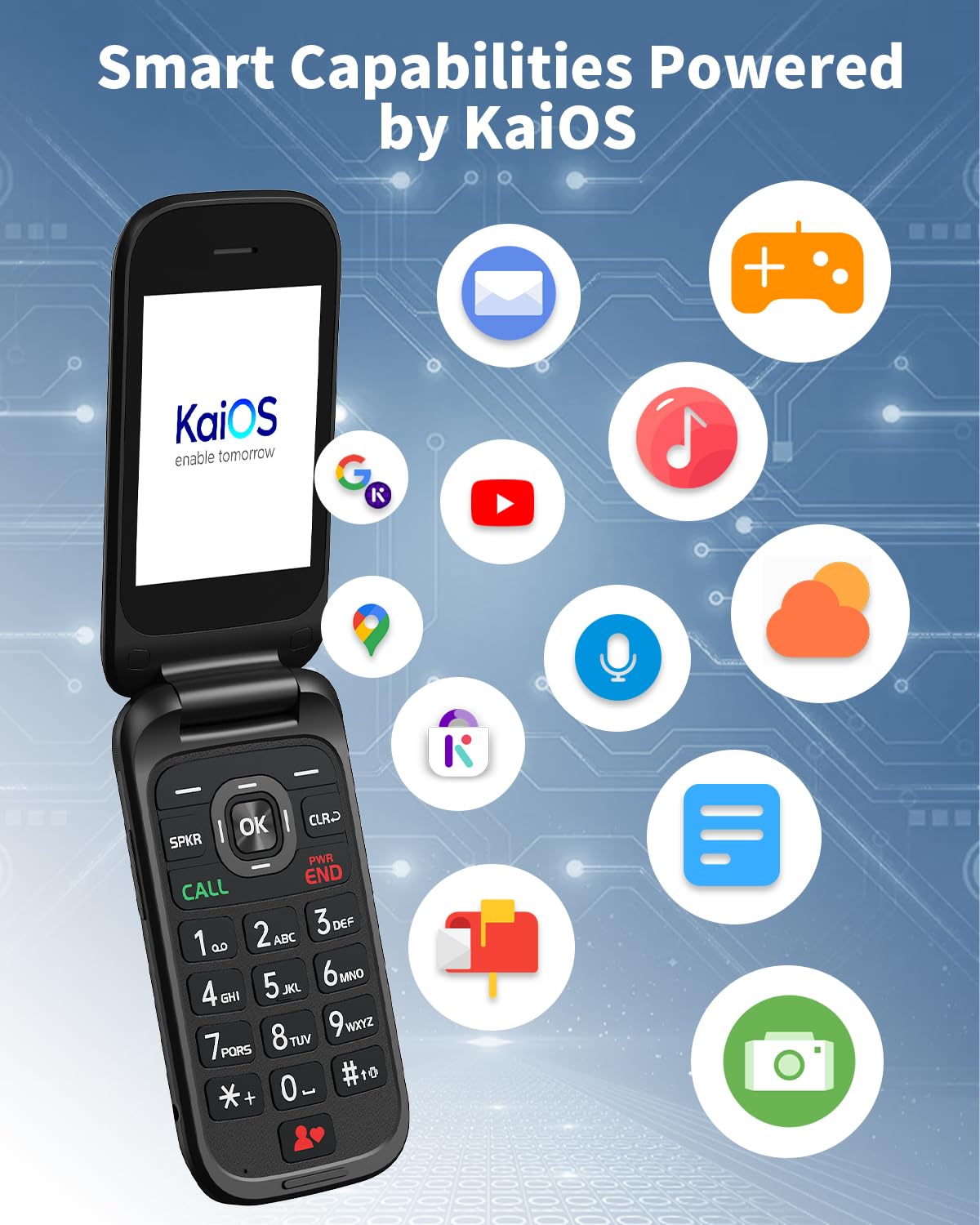 4G Flip Phone Unlocked Dual Screen Basic Phone Black V23358
